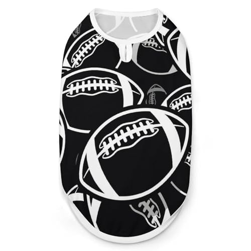 Bedruckte Rugby-Bälle, Haustier-T-Shirt, cooles Welpen-Shirt für kleine, mittelgroße und große Haustiere, Hunde und Katzen, Größe M Bedruckte Rugby-Bälle, Haustier-T-Shirt, cooles Welpen-Shirt für kleine, mittelgroße und große Haustiere, Hunde und Katzen, Größe M von Hyghfg