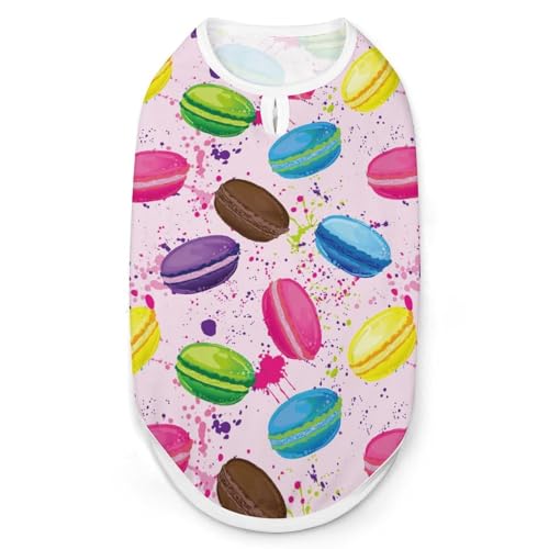 Bunte bedruckte Kleidung für Haustiere, Motiv: französische Macaron-Kekse, coole Welpen-Shirts für kleine, mittelgroße und große Haustiere, Hunde, Katzen, Größe XL Bunte bedruckte Kleidung für Haustiere, Motiv: französische Macaron-Kekse, coole Welpen-Shirts für kleine, mittelgroße und große Haustiere, Hunde, Katzen, Größe XL von Hyghfg