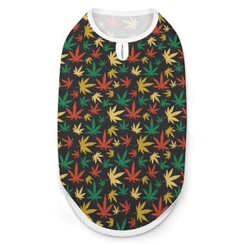 Cannabis Leafs Haustier-T-Shirt, coole Welpen-Shirts für kleine, mittelgroße und große Haustiere, Hunde und Katzen, Größe S Cannabis Leafs Haustier-T-Shirt, coole Welpen-Shirts für kleine, mittelgroße und große Haustiere, Hunde und Katzen, Größe S von Hyghfg