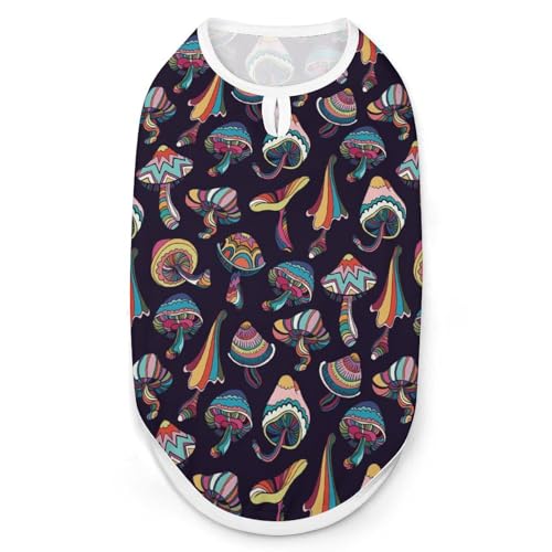 Dekorative psychedelische Pilze, bedruckte Haustier-T-Shirts, coole Welpen-Shirts für kleine, mittelgroße und große Haustiere, Hunde, Katzen, Größe XXL Dekorative psychedelische Pilze, bedruckte Haustier-T-Shirts, coole Welpen-Shirts für kleine, mittelgroße und große Haustiere, Hunde, Katzen, Größe XXL von Hyghfg