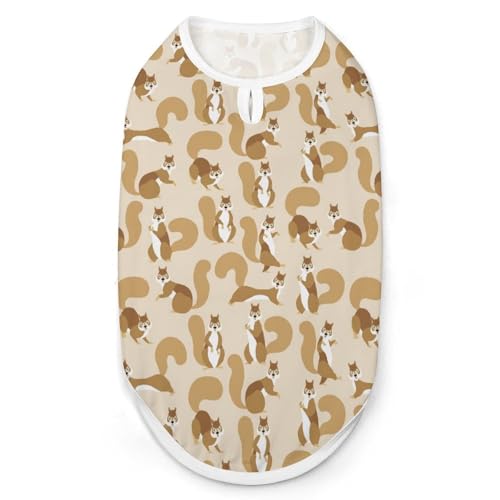 Haustier-T-Shirt, Motiv: Braunes Eichhörnchen, cooles Welpen-Shirt für kleine, mittelgroße und große Haustiere, Hunde, Katzen, Größe S Haustier-T-Shirt, Motiv: Braunes Eichhörnchen, cooles Welpen-Shirt für kleine, mittelgroße und große Haustiere, Hunde, Katzen, Größe S von Hyghfg