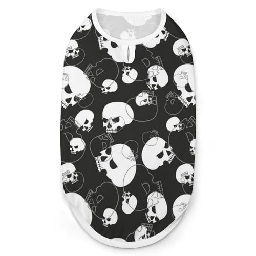 Haustier-T-Shirt, Motiv: Totenköpfe, coole Welpen-Shirts für kleine, mittelgroße und große Haustiere, Hunde, Katzen, Größe XXL Haustier-T-Shirt, Motiv: Totenköpfe, coole Welpen-Shirts für kleine, mittelgroße und große Haustiere, Hunde, Katzen, Größe XXL von Hyghfg