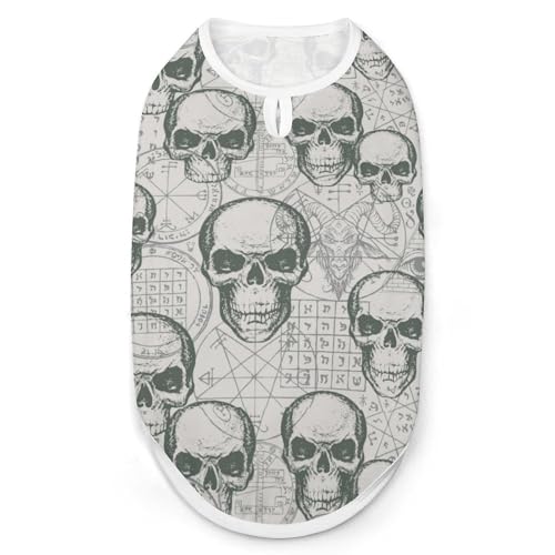 Haustier-T-Shirt, Motiv: Totenkopf auf okkultem Thema, cooles Welpen-Shirt für kleine, mittelgroße und große Haustiere, Hunde, Katzen, Größe M Haustier-T-Shirt, Motiv: Totenkopf auf okkultem Thema, cooles Welpen-Shirt für kleine, mittelgroße und große Haustiere, Hunde, Katzen, Größe M von Hyghfg