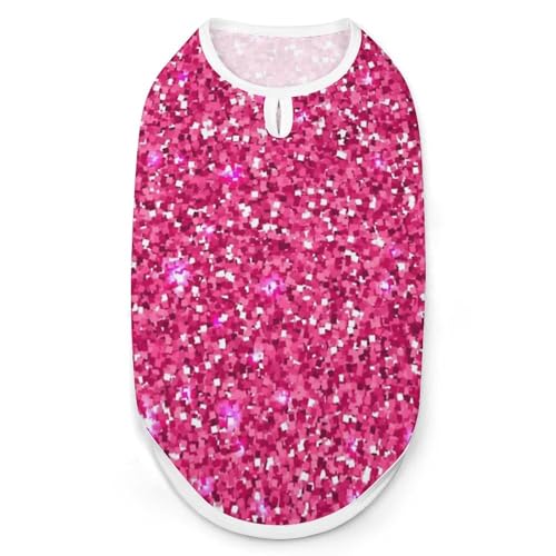 Haustier-T-Shirt, cooles Welpen-Shirt für kleine, mittelgroße und große Hunde, Katzen, Größe XL, Rosa mit Glitzermuster Haustier-T-Shirt, cooles Welpen-Shirt für kleine, mittelgroße und große Hunde, Katzen, Größe XL, Rosa mit Glitzermuster von Hyghfg