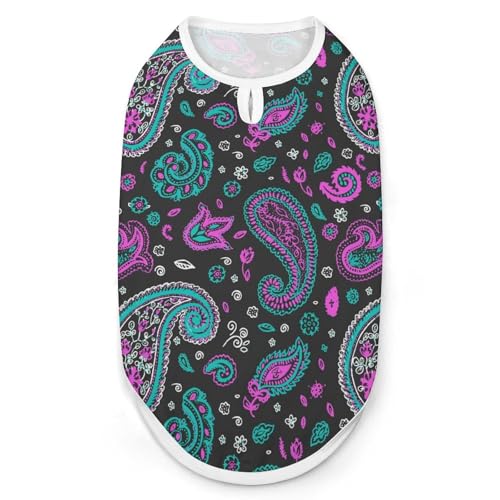Lustiges Paisleymuster für Haustiere, Haustier-T-Shirts, coole Welpen-Shirts für kleine, mittelgroße und große Haustiere, Hunde, Katzen, Größe L, Violett Lustiges Paisleymuster für Haustiere, Haustier-T-Shirts, coole Welpen-Shirts für kleine, mittelgroße und große Haustiere, Hunde, Katzen, Größe L, Violett von Hyghfg