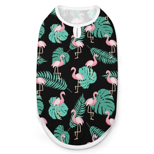Niedliche rosa Flamingo- und Palmenblätter, Haustier-T-Shirt, cooles Welpen-Shirt für kleine, mittelgroße und große Haustiere, Hunde, Katzen, Größe S Niedliche rosa Flamingo- und Palmenblätter, Haustier-T-Shirt, cooles Welpen-Shirt für kleine, mittelgroße und große Haustiere, Hunde, Katzen, Größe S von Hyghfg