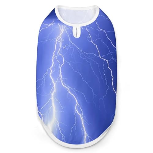 Thunder Lightning Haustier-T-Shirt, cooles Welpen-Shirt für kleine, mittelgroße und große Haustiere, Hunde und Katzen, Größe L Thunder Lightning Haustier-T-Shirt, cooles Welpen-Shirt für kleine, mittelgroße und große Haustiere, Hunde und Katzen, Größe L von Hyghfg