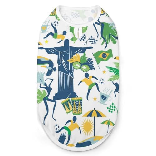 Traditionelle brasilianische Artikel, bedruckte Haustier-T-Shirts, coole Welpen-Shirts für kleine, mittelgroße und große Haustiere, Hunde, Katzen, Größe L Traditionelle brasilianische Artikel, bedruckte Haustier-T-Shirts, coole Welpen-Shirts für kleine, mittelgroße und große Haustiere, Hunde, Katzen, Größe L von Hyghfg