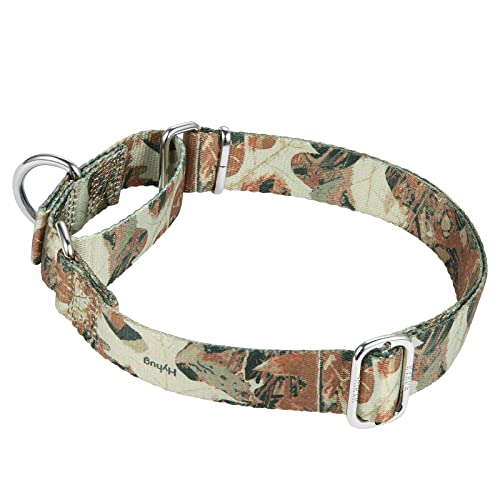 Hyhug Pets Hundehalsband mit Hunden, die entkommen, verbessertes ausbruchsicheres Martingal-Halsband für Hunde, den täglichen Gebrauch, Spaziergänge und Training, Größe M, Wald von Hyhug