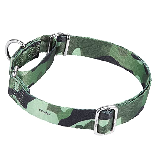 Hyhug Design Martingale Trainings-Hundehalsband, verhindert das Entkommen, bequem und verstellbar, stark, strapazierfähig, langlebig (klein, Camouflage-Grün) von Hyhug
