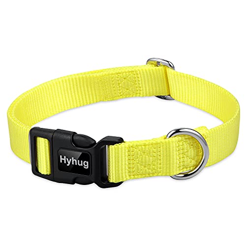 Hyhug Haustier-Halsband für mittelgroße Hunde, einfarbig, klassisch, regulär, strapazierfähig, für den täglichen Gebrauch, zum Spazierengehen, Joggen von Hyhug