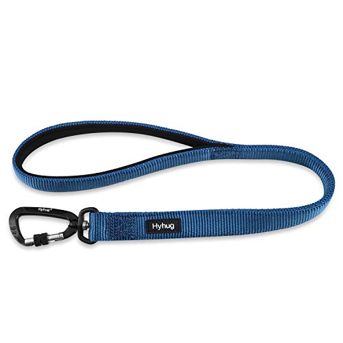 Hyhug Hochwertiger, verbesserter, haltbarer Nylon-Leine, weicher, schlagfester Griff, geeignet für das tägliche Gehen und Training von mittleren und großen Hunden. (24 Zoll, Klassisches Blau) von Hyhug