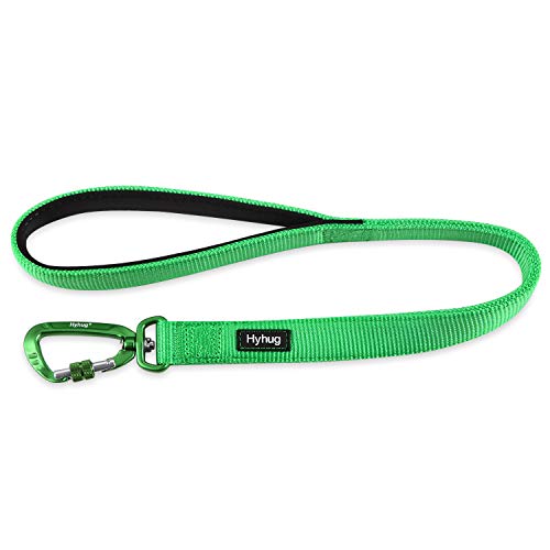 Hyhug Hochwertiger, verbesserter, haltbarer Nylon-Leine, weicher, schlagfester Griff, geeignet für das tägliche Gehen und Training von mittleren und großen Hunden. (24 Zoll, Limonengrün) von Hyhug