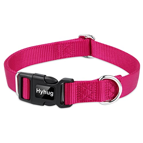 Hyhug Pets Hundehalsband, einfarbig, klassisch, strapazierfähig, für große, mittelgroße und kleine Hunde, einzigartiges Design, Anpassung der Triglide Slide (Schnalle) von Hyhug
