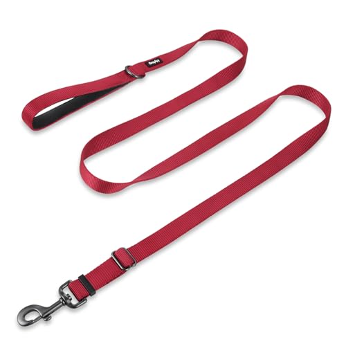 Hyhug 1,8 m Verstellbare Nylon Hundeleine mit weichem, gepolstertem Griff - Haltbare Leine mit einfachem Bolzkupplungsverschluss, ideal für große, mittlere und kleine Hunde (Groß, Rot) Hyhug 1,8 m Verstellbare Nylon Hundeleine mit weichem, gepolstertem Griff - Haltbare Leine mit einfachem Bolzkupplungsverschluss, ideal für große, mittlere und kleine Hunde (Groß, Rot) von Hyhug