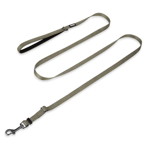 Hyhug 1,8 m Verstellbare Nylon Hundeleine mit weichem, gepolstertem Griff - Haltbare Leine mit einfachem Bolzkupplungsverschluss, ideal für große, mittlere und kleine Hunde (Klein, Militärgrün) Hyhug 1,8 m Verstellbare Nylon Hundeleine mit weichem, gepolstertem Griff - Haltbare Leine mit einfachem Bolzkupplungsverschluss, ideal für große, mittlere und kleine Hunde (Klein, Militärgrün) von Hyhug