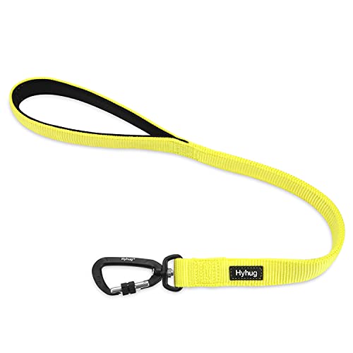 Hyhug Strapazierfähige Nylon-Leine, 61 cm, kurz, mit weich gepolstertem Neopren-gefüttertem Griff, für mittelgroße und große Hunde, zum Walken, tägliche Nutzung, (24 Zoll, leuchtendes Gelb) Hyhug Strapazierfähige Nylon-Leine, 61 cm, kurz, mit weich gepolstertem Neopren-gefüttertem Griff, für mittelgroße und große Hunde, zum Walken, tägliche Nutzung, (24 Zoll, leuchtendes Gelb) von Hyhug