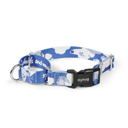 Hyhug Verstellbares Martingale-Hundehalsband mit Schnellverschluss-Schnalle, farbecht, strapazierfähig, Anti-Ausbruch und Training, rutschfestes Welpenhalsband. (Cloud Dog, Small) von Hyhug