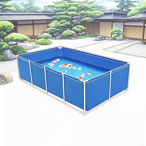Hynbdes Aquarium Pool mit Ablassventil - Aquakultur Wassertank Zisterne mit Stahlrahmen - Multifunktions PVC Canvas Temporärer Fischteich für Koi Fische und Schildkröten Hynbdes Aquarium Pool mit Ablassventil - Aquakultur Wassertank Zisterne mit Stahlrahmen - Multifunktions PVC Canvas Temporärer Fischteich für Koi Fische und Schildkröten von Hynbdes