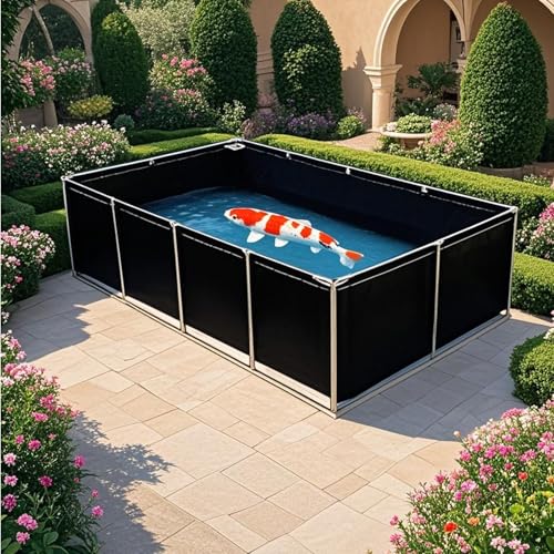 Hynbdes Aquarium Pool mit Ablassventil - Aquakultur Wassertank Zisterne mit Stahlrahmen - Multifunktions PVC Canvas Temporärer Fischteich für Koi Fische und Schildkröten Hynbdes Aquarium Pool mit Ablassventil - Aquakultur Wassertank Zisterne mit Stahlrahmen - Multifunktions PVC Canvas Temporärer Fischteich für Koi Fische und Schildkröten von Hynbdes