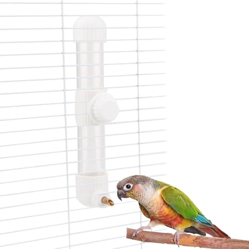 Hypeety Auslaufsichere Vogelwasserflasche für Käfig, klar, kein Verschütten, automatischer Papageien-Wasserspender mit Federventil, für kleine Papageien, Wellensittiche, Finken, Nymphensittiche von Hypeety