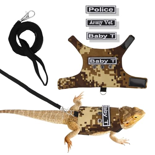 Hypeety Bartdrachen-Geschirr und Leine, verstellbar, ausbruchsicher, Eidechsen-Leine, 4 Stück, Outdoor-Trainingsleine und Geschirr für Bartagamen, Eidechsen, Reptilien, Kaffeefarbe Hypeety Bartdrachen-Geschirr und Leine, verstellbar, ausbruchsicher, Eidechsen-Leine, 4 Stück, Outdoor-Trainingsleine und Geschirr für Bartagamen, Eidechsen, Reptilien, Kaffeefarbe von Hypeety
