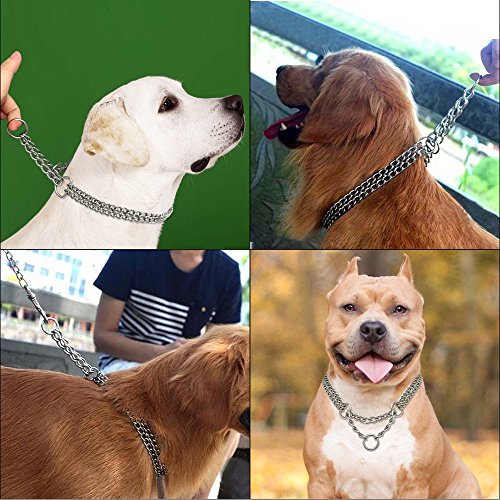 Hypeety Hundehalsband mit Halskette, Martingal, aus Metall und Edelstahl, für mittelgroße und große Hunde von Hypeety