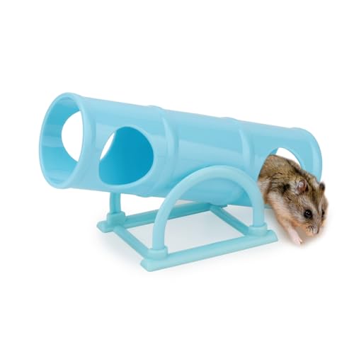 Hypeety Kunststoff Wippe Tunnel Spielzeug Hamster Maus Hohl Tunnel Tube Spielzeug Lustige Übung Gym Spielplatz für Hmaster Zwerg Rennmäuse Kleine Haustiere (Blau) von Hypeety