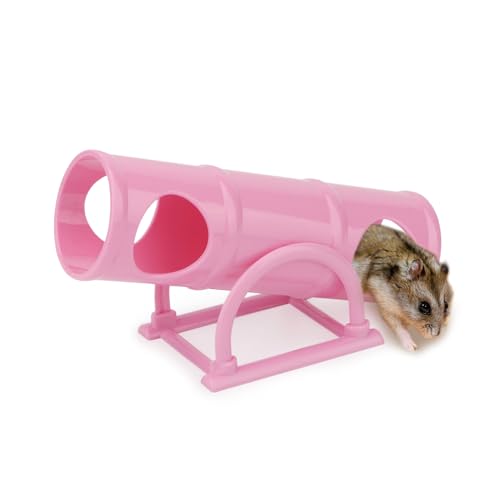 Hypeety Kunststoff Wippe Tunnel Spielzeug Hamster Maus Hohl Tunnel Tube Spielzeug Lustige Übung Gym Spielplatz für Hmaster Zwerg Rennmäuse Kleine Haustiere (Rosa) von Hypeety