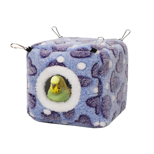 Hypeety Vogelhängematte Nest Haus Sittich Spielzeug Hängendes warmes Vogelnest für Papagei Hamster Kleintier Hängebett Vogelkäfig Zubehör (S, Lila) von Hypeety