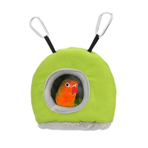 Hypeety Vogelhängematte Papageiennest Haus Sittich Spielzeug Hängendes warmes Vogelnest für Papageien Hamster Kleintiere Hängebett Vogelkäfig Zubehör Grün (klein) von Hypeety