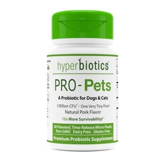 Hyperbiotics, Pro-Pets Probiotika für Hunde & Katzen, natürliches Schwein, 3 Milliarden CFU, 60 patentierte, Time-Release Micro-Pearls von Hyperbiotics