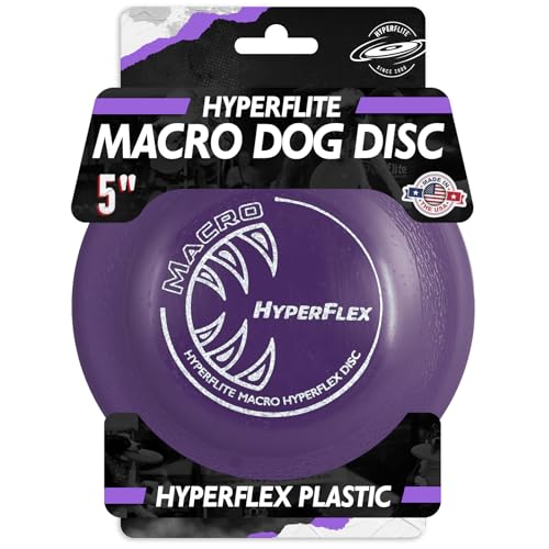 Hyperflite Macro Hyperflex Dog Disc 12,7 cm (38 g) | Ultimative High Flying Disc für Hunde | Offizielle Skyhoundz Wettkampfscheibe für Training, Apportieren & Poolspiele | langlebig | blendfrei - Lila von Hyperflite