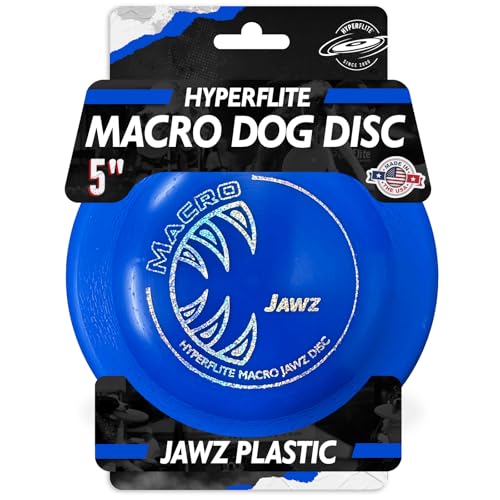 Hyperflite Macro Jawz Dog Disc 12,7 cm (38 g) | Ultimative High Flying Disc für Hunde | Offizielle Skyhoundz Wettkampfscheibe für Training, Apportieren & Poolspiele | langlebig | blendfrei - Blau von Hyperflite