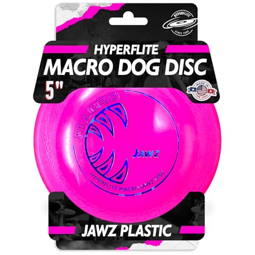 Hyperflite Macro Jawz Dog Disc 12,7 cm (38 g) | Ultimative High Flying Disc für Hunde | Offizielle Skyhoundz Wettkampfscheibe für Training, Apportieren & Poolspiele | langlebig | blendfrei - Rosa von Hyperflite