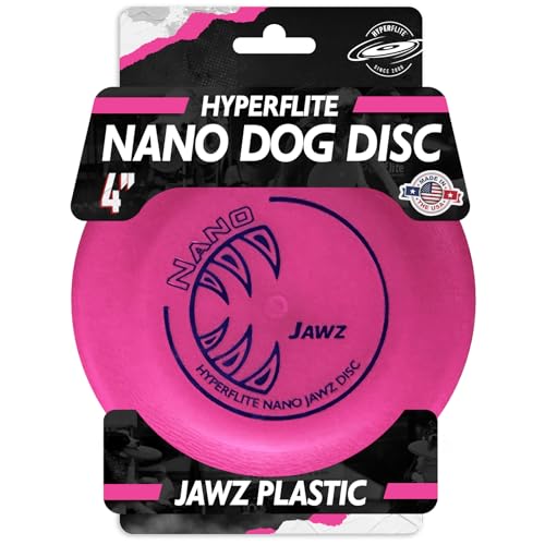 Hyperflite Nano Jawz Disc Hundescheibe, 10,2 cm (24 g) | Offizielle Skyhoundz Mini-Fliegenscheibe für kleine Hunde & Welpen | langfliegendes, leichtes Jagd-Hundespielzeug für Garten und Strand | von Hyperflite