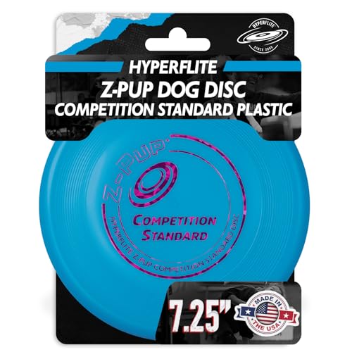 Hyperflite Z-Pup Wettkampf-Standard-Hundescheibe, 18,4 cm (77 g), Pro-Grade-Fliegenscheibe für Hunde, offizielle Wettkampfscheibe für Training, leicht, schwimmt, griffiges Design, blendfrei, Blau von Hyperflite