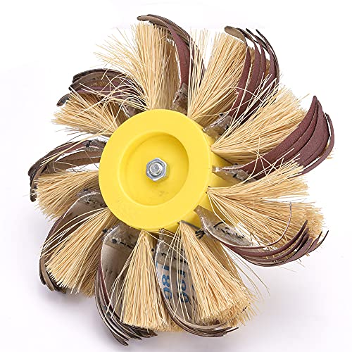 Hyuduo Langlebiger Sisal Emery Tuchpolsterrad für Bequem (6 Sandpapier-Sisal-Blütenköpfe (roter Sand 180#)) von Hyuduo