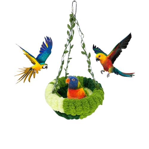 Vogel Hängematte, Vogelnest Vogelspielzeug Vogelkäfig Zubehör Papageienspielzeug Bird Toys für Wellensittich Nymphensittich Finken Hamster Rennmaus (groß) von HyzaPhix