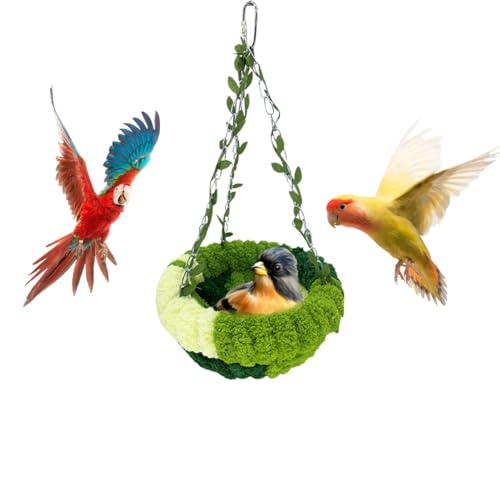 Vogel Hängematte, Vogelnest Vogelspielzeug Vogelkäfig Zubehör Papageienspielzeug Bird Toys für Wellensittich Nymphensittich Finken Hamster Rennmaus (klein) von HyzaPhix