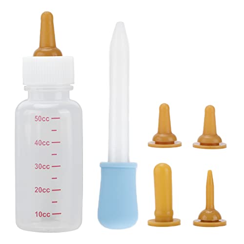 Hztyyier 7Pcs Pet Nursing Babyflaschen-Kit, Tragbare Nippel-Flasche für Welpen-Eichhörnchen-Kätzchen von Hztyyier