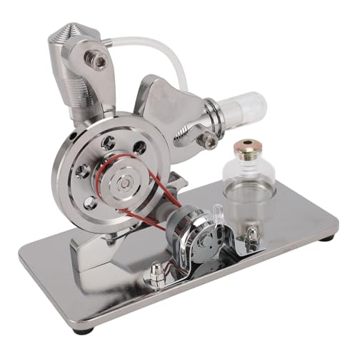 Hztyyier Buntes LED-Stirlingmotor-Modell, Pädagogisches Stromgenerator-Spielzeug für und Erwachsene (Silver) von Hztyyier