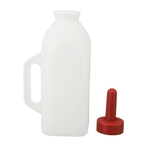 Hztyyier Dicke 2-Liter-Silikon-Nippel-Kälberflasche mit Griff für die Weide auf Dem Bauernhof (Aufrechter Milchtopf) von Hztyyier