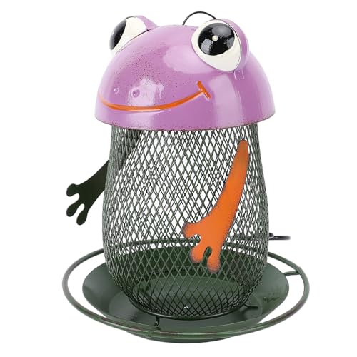 Hztyyier Einzigartige Froschform Solar Vogelhäuschen Eisen Hängende Wildkardinäle Gartenlaterne Ästhetik und Robuste Outdoor -Dekoration Solarantrieb Licht für Energieeinsparungen Ideal von Hztyyier