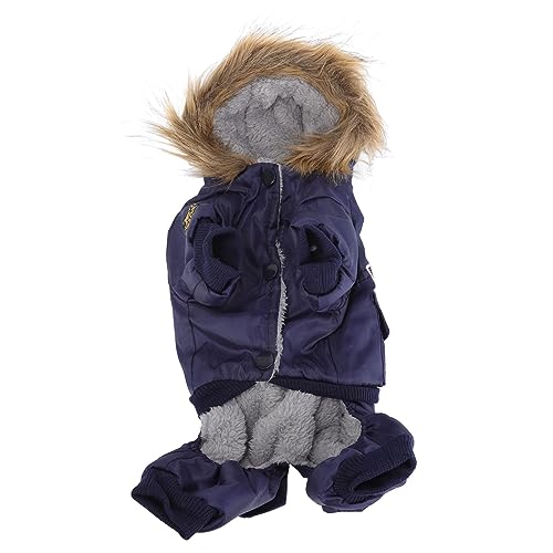 Hztyyier Hunde-Winterjacke, Niedlicher Warmer Welpen-Kapuzenpullover, Wintermäntel, 4-beinig, Modischer Haarschutz für den Herbst für Mittelgroße Hunde (XS) von Hztyyier