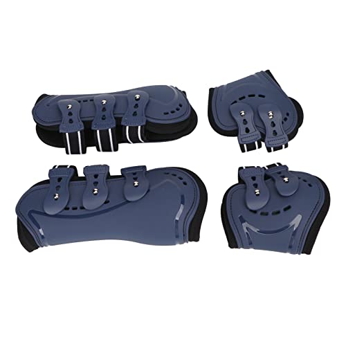 Hztyyier Pferdestiefel Set mit 4 Stiefeln mit Perfekter Passform, Verstellbare, Strapazierfähige PU-Schale mit Offener Vorderseite für Springpferde (M) von Hztyyier