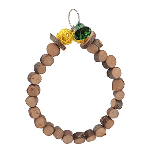 Hztyyier Vogel Hängestange, Holzkauen Spielen Vogelkäfig Schaukel Haken Spielzeug mit Glocke für Papageien Hztyyier Vogel Hängestange, Holzkauen Spielen Vogelkäfig Schaukel Haken Spielzeug mit Glocke für Papageien von Hztyyier