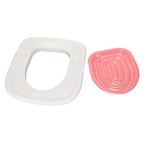 Hztyyier Katzentoiletten-Trainingsset, Sicherer Universeller Katzentoiletten-Trainer Umweltfreundlich Wiederverwendbar für zu Hause (Weißes Tablett, 1 rosa innere Stütze) von Hztyyier