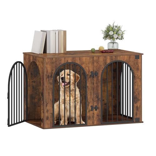 Hzuaneri Hundekäfig Möbel, 108 cm Hundebox für Zuhause, 3 Türen, Bogentür, Moderne Hundebox Indoor für Hunde, Beistelltisch, Hundekäfig Hochbelastbar, 108 x 64 x 76 cm, Vintagebraun DFC86001B Hzuaneri Hundekäfig Möbel, 108 cm Hundebox für Zuhause, 3 Türen, Bogentür, Moderne Hundebox Indoor für Hunde, Beistelltisch, Hundekäfig Hochbelastbar, 108 x 64 x 76 cm, Vintagebraun DFC86001B von Hzuaneri