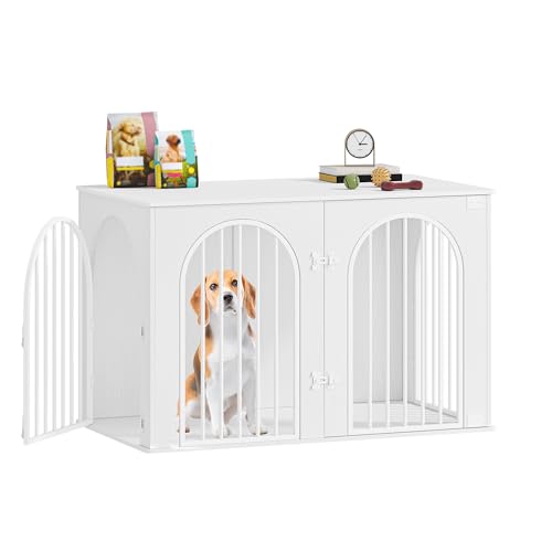 Hzuaneri Hundekäfig Möbel, 108 cm Hundebox für Zuhause, 3 Türen, Bogentür, Moderne Hundebox Indoor für Hunde, Beistelltisch, Hundekäfig Hochbelastbar, 108 x 64 x 76 cm, Weiß DFC86013W Hzuaneri Hundekäfig Möbel, 108 cm Hundebox für Zuhause, 3 Türen, Bogentür, Moderne Hundebox Indoor für Hunde, Beistelltisch, Hundekäfig Hochbelastbar, 108 x 64 x 76 cm, Weiß DFC86013W von Hzuaneri